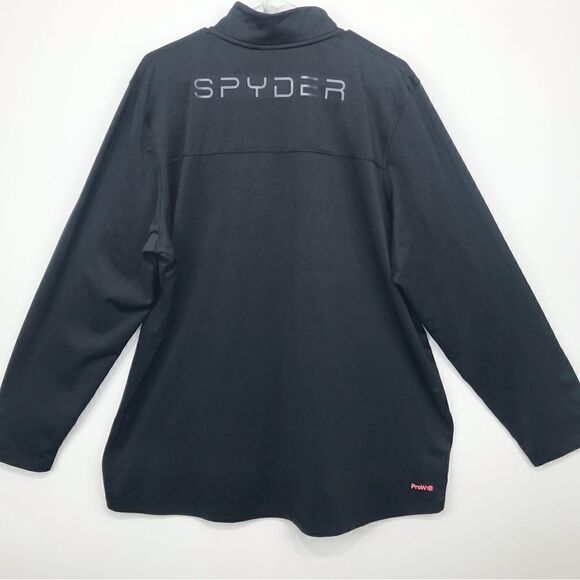 Spyder Active Black Quarter Zip ProWB Performance Long Sleeve Pullover - Picture 6 of 12